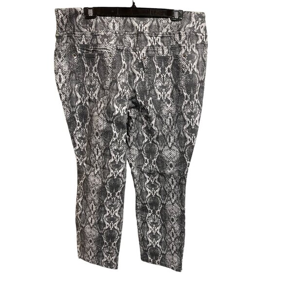 Belle Kim Gravel Gray Charcoal Snakeskin Pattern Pants - Picture 2 of 3